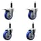 Service Caster 4'' Blue Poly Swivel 1'' Expanding Stem Caster Set 2 Total Lock Brakes, 4PK SCC-EXTTL20S414-PPUB-BLUE-2-S-2-1 - alternate 1